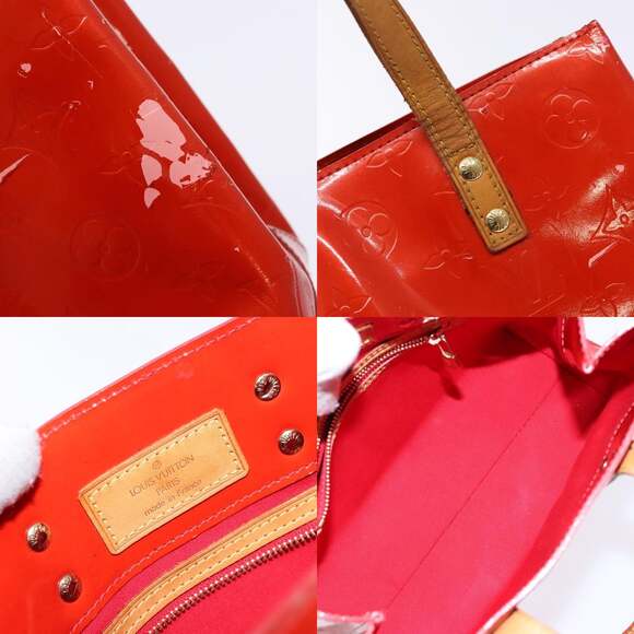 LOUIS VUITTON Monogram Vernis Reade PM Hand Bag Red Rouge M91088 - Picture 11 of 12